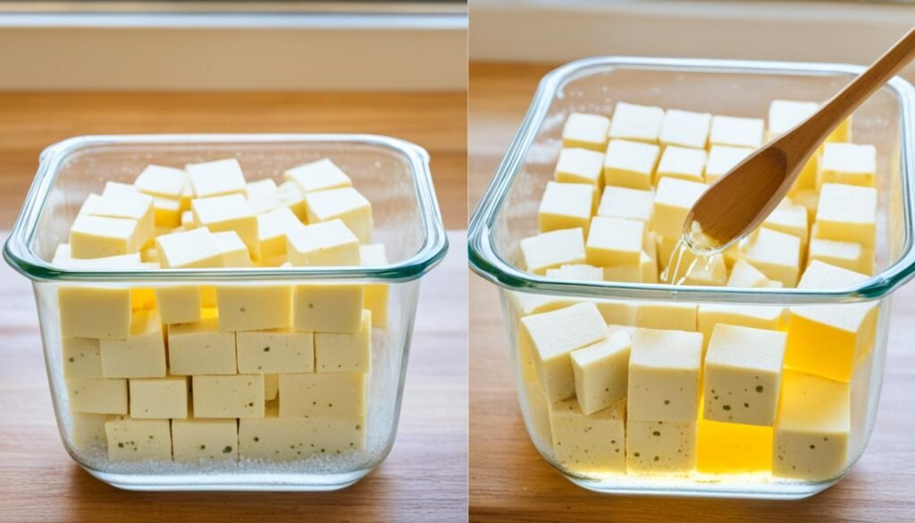 Preparing tofu for fermentation