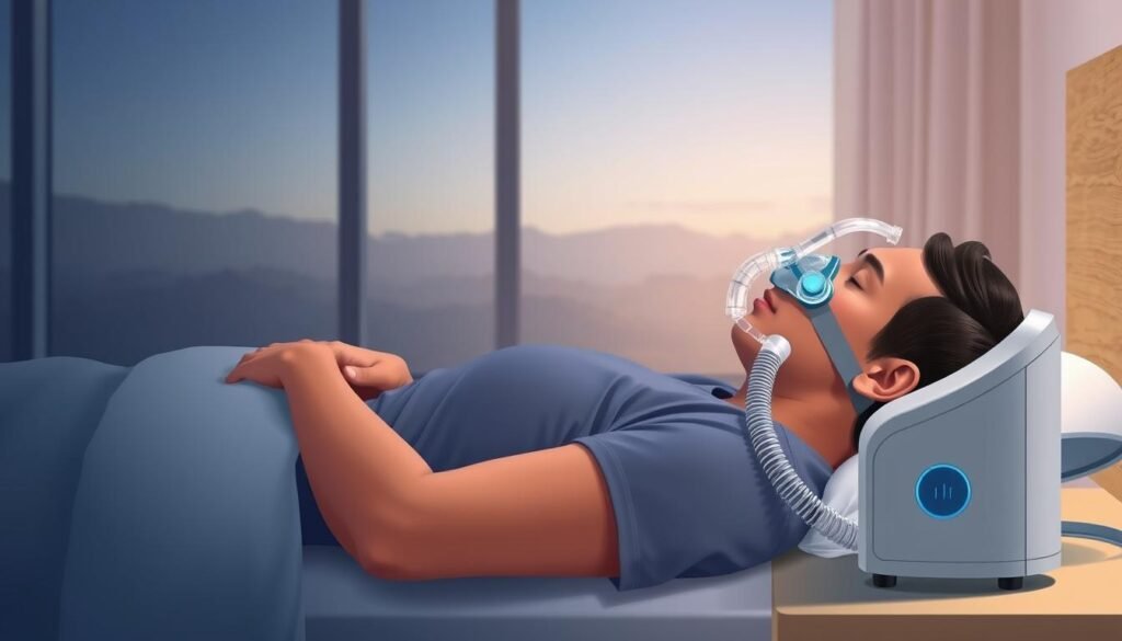 睡眠呼吸機使用示意圖